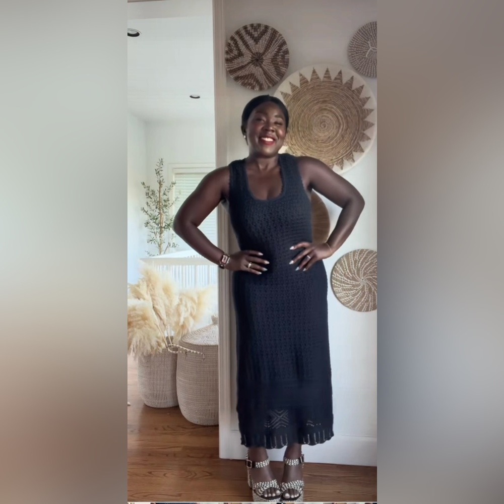 J Crew Black Mesh Tank Top Summer Dress